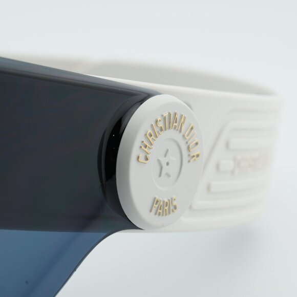 Dior DIORPACIFIC V1U 96B0 Sunglasses White Geometric Frame, Blue Lenses - Picture 5 of 12